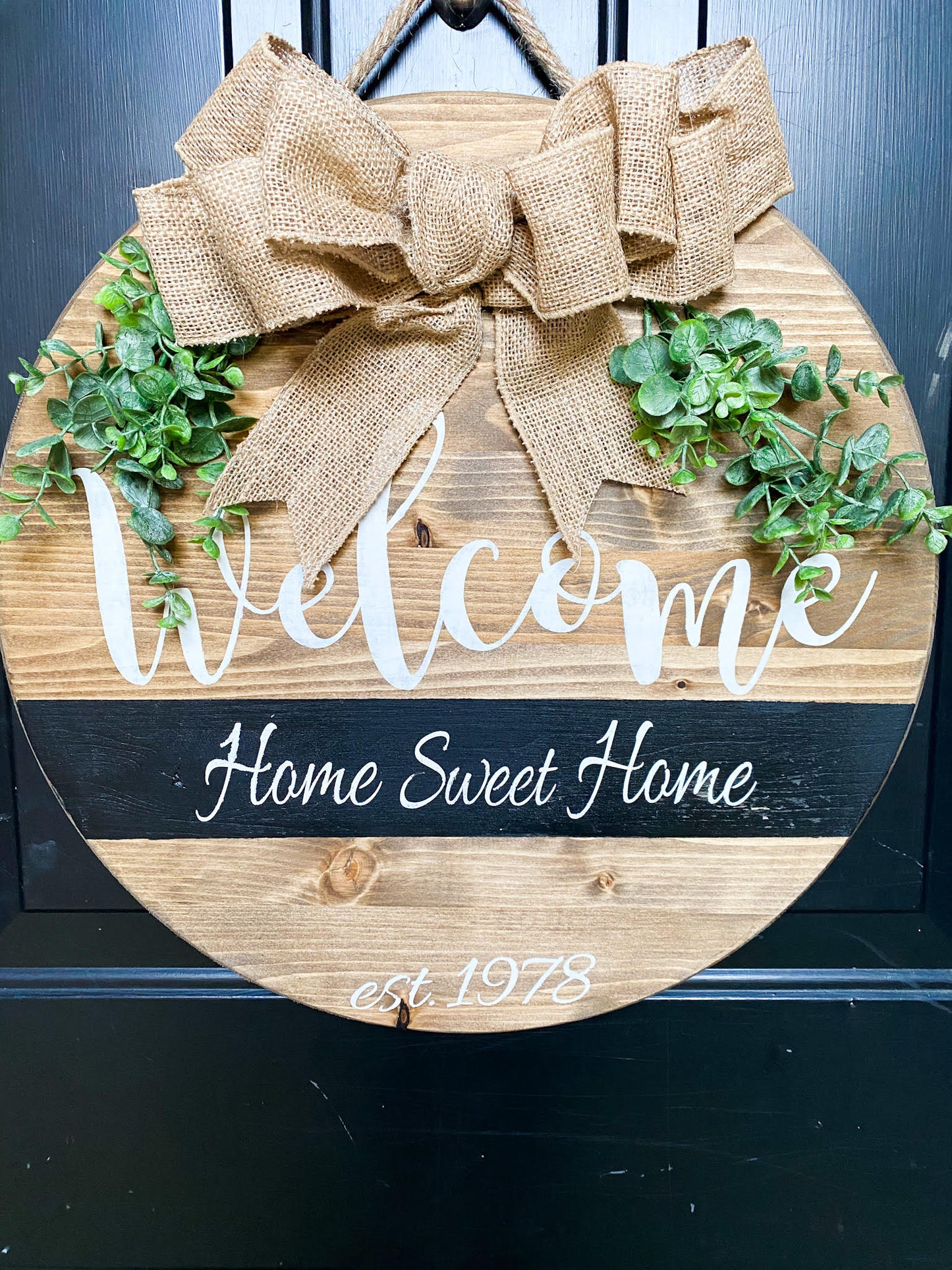 Welcome Wood Door Hanger
