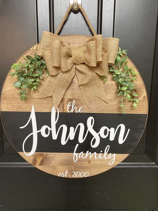 Family wood Door Sign